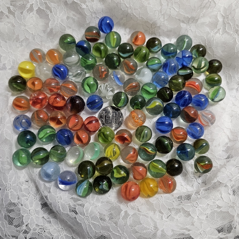 Marbles * Cats Eye * Multiple Colors * Vintage * Set of 100
